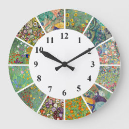 Reloj Redondo Grande Gustav Klimt Wall Clock Blue Green Flterns
