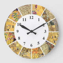Reloj Redondo Grande Gustav Klimt Wall Clock - Patrón de oro Art Nouvea