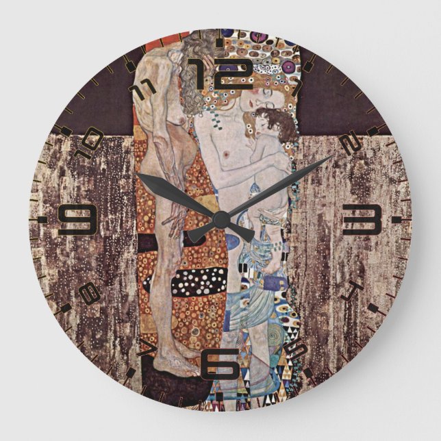 Reloj Redondo Grande Gustav Klimt's The Three Ages of the Woman (Anverso)