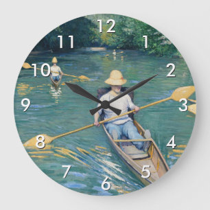 Reloj Redondo Grande Gustave Caillebotte - Barcas en el Yerres