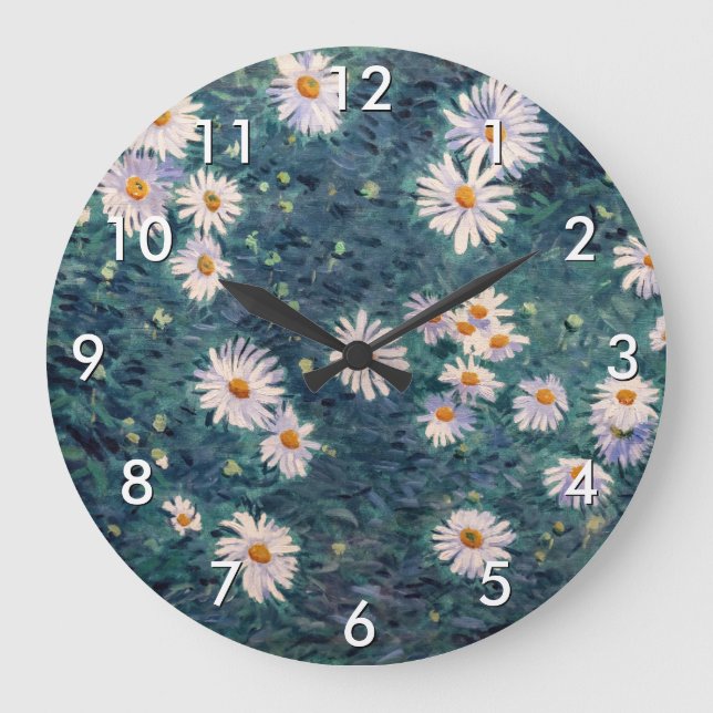 Reloj Redondo Grande Gustave Caillebotte - Cama de Daisies, detalle (Anverso)