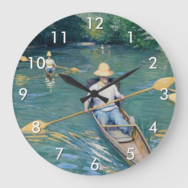 Reloj Redondo Grande Gustave Caillebotte - Saltos en los Yerres (Anverso)