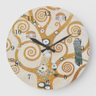 Reloj Redondo Grande Gustavo Klimt el árbol del arte Nouveau de la vida
