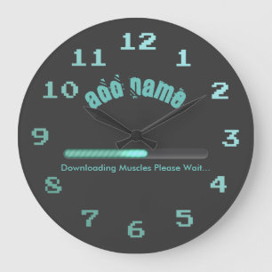 Reloj Redondo Grande Gym Bodybuilder Loading Muscles Personalized