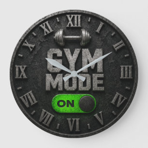 Reloj Redondo Grande Gym Mode On Home Gym Decor Fitness Motivation Gift