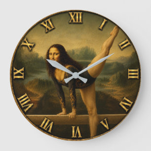 Reloj Redondo Grande Gymnast Funny Mona Lisa 