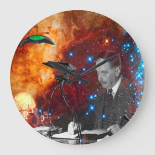 Reloj Redondo Grande H.G.Wells Ciencia-Ficción