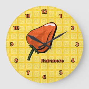 Reloj Redondo Grande Habanero Chili Pepper Clock