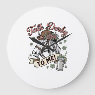 Reloj Redondo Grande Habla Derby Conmigo Caballo Mint Julep Camiseta Vi