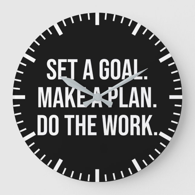 Reloj Redondo Grande Hacer el trabajo - El éxito desbarata la motivació (Anverso)
