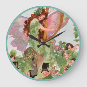 Reloj Redondo Grande Hada de la Música Tocando Música