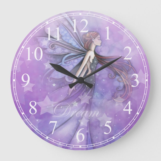 Reloj Redondo Grande Hada de los sueños en las estrellas (Anverso)