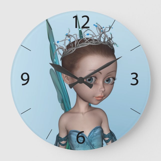 Reloj Redondo Grande Hada Pequeña (Anverso)