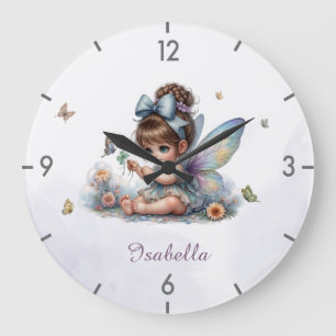 Reloj Redondo Grande Hada pequeña adorable