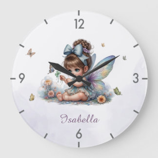 Reloj Redondo Grande Hada pequeña adorable