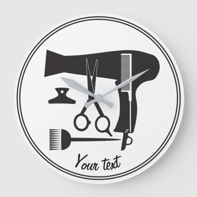 Reloj Redondo Grande Hairstyles tools (Anverso)