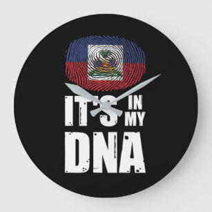 Reloj Redondo Grande Haití está en mi huella digital de ADN Bandera hai