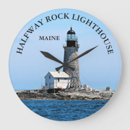 Reloj Redondo Grande Halfway Rock Lighthouse, Maine Round Wall Clock