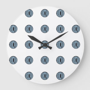 Reloj Redondo Grande Halloween Blue Polka Dot Eyes