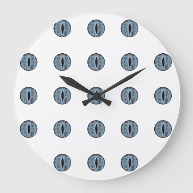 Reloj Redondo Grande Halloween Blue Polka Dot Eyes (Anverso)