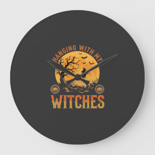 Reloj Redondo Grande Halloween con mis brujas