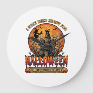 Reloj Redondo Grande Halloween Desde la Última Bruja Voladora de la Cas