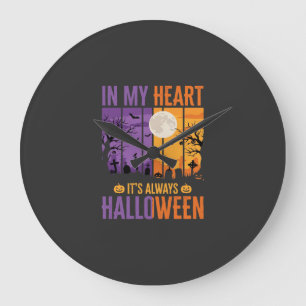 Reloj Redondo Grande Halloween En Mi Corazón Cementerio Espeluznante