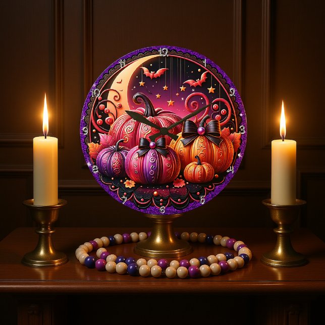Reloj Redondo Grande Halloween Encantado Whimsical Y Espectacular (Subido por el creador)