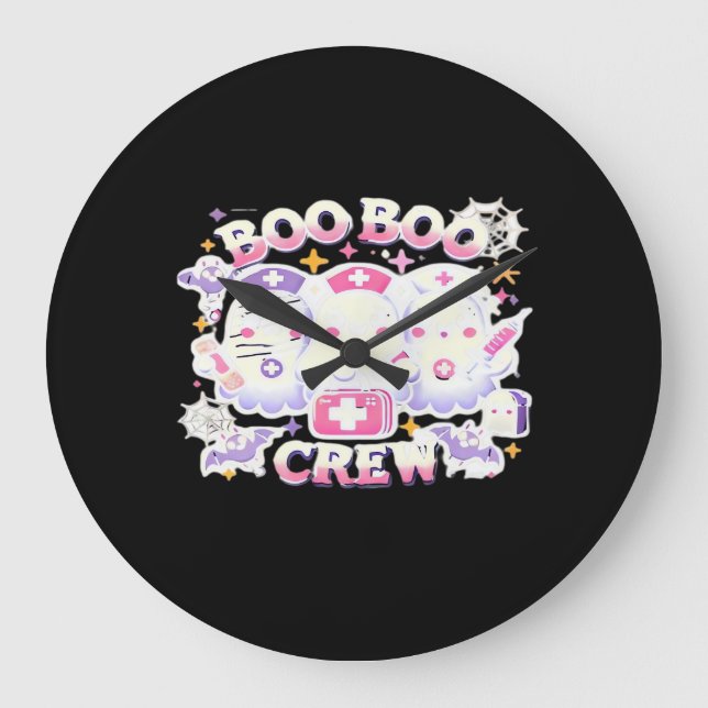 Reloj Redondo Grande Halloween Enfermera Ghost Squad Boo Crew Funny Spo (Anverso)