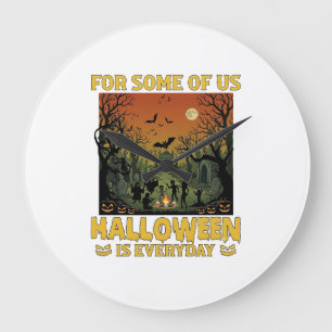Reloj Redondo Grande Halloween Es Todos Los Días Zombies Fogata Cemente