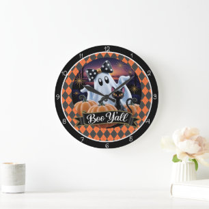 Reloj Redondo Grande Halloween Espeluznante Boo Y'all 