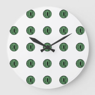 Reloj Redondo Grande Halloween Green Polka Dot Eyes