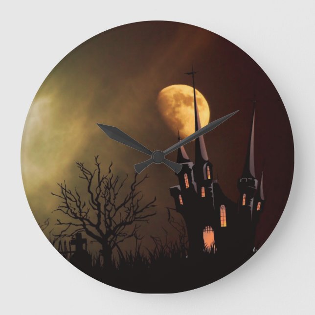 Reloj Redondo Grande Halloween Haunted House (Anverso)