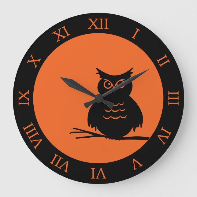 Reloj Redondo Grande Halloween Hoot Owl (Anverso)