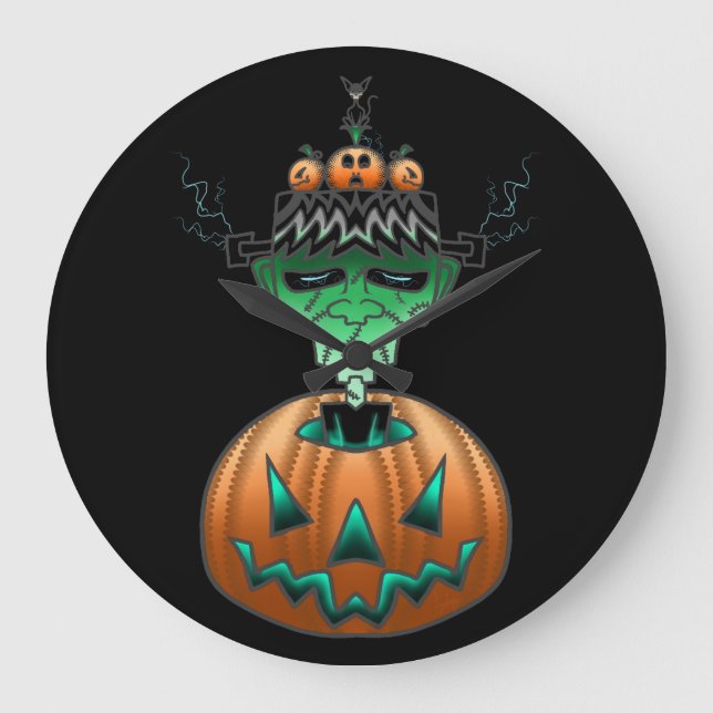 Reloj Redondo Grande Halloween Horror Punk Zombie (Anverso)