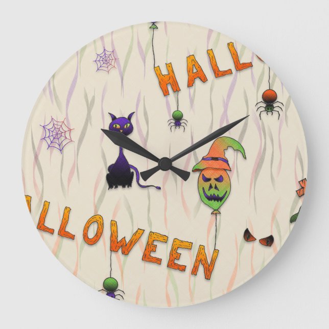 Reloj Redondo Grande Halloween Illustrations (Anverso)
