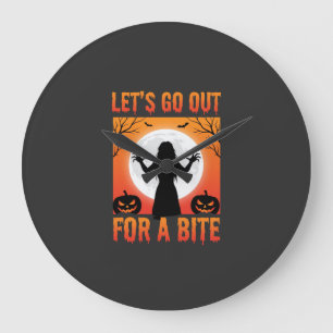 Reloj Redondo Grande Halloween Salgamos a Mordisco Terror