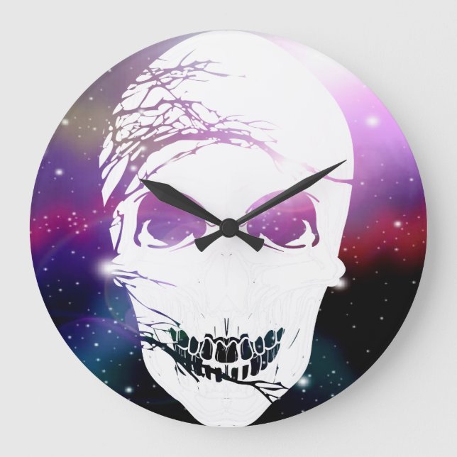 Reloj Redondo Grande Halloween Skull #5 (Anverso)