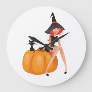 RELOJ REDONDO GRANDE HALLOWEEN WITCH