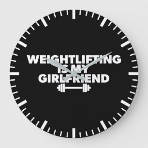 Reloj Redondo Grande Halterofilia Es Mi Novia - Divertido Trabajo