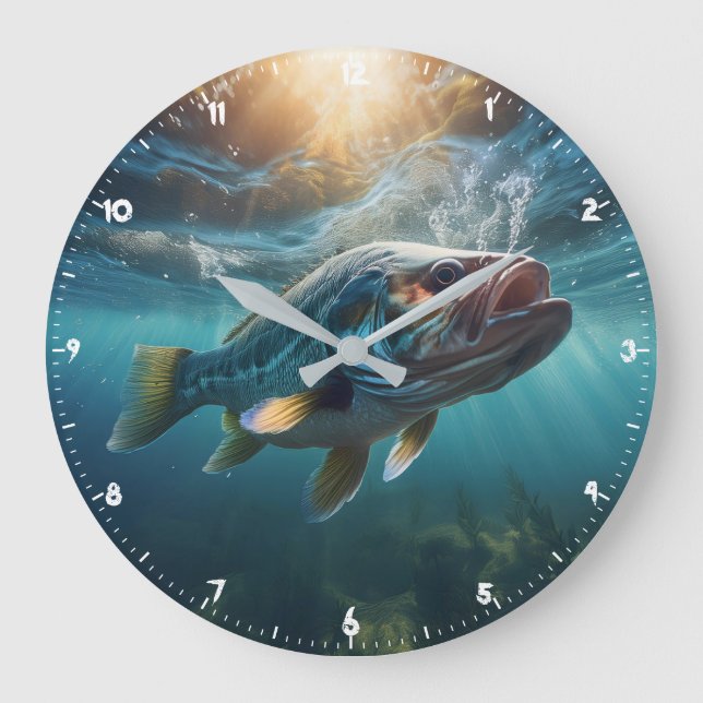 Reloj Redondo Grande Hambre Boca Negra En La Caza (Anverso)