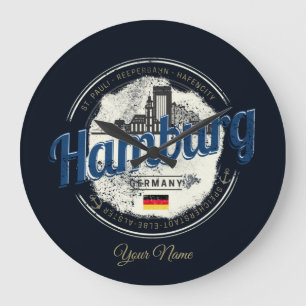 Reloj Redondo Grande Hamburg Vintage City (Alemania)