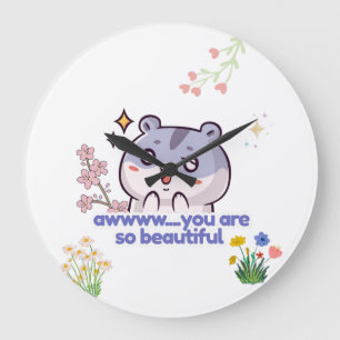 Reloj Redondo Grande Hamster Adorable Eres Tan Hermoso Estético