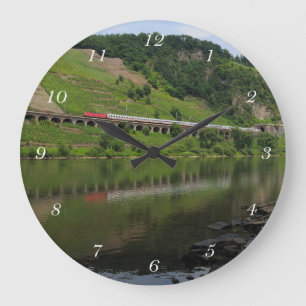 Reloj Redondo Grande Hangviadukt Pünderich mit Personenzug