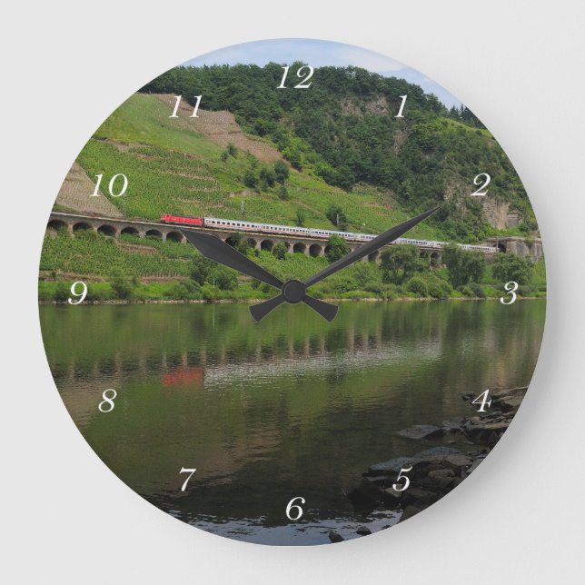 Reloj Redondo Grande Hangviadukt Pünderich mit Personenzug (Anverso)