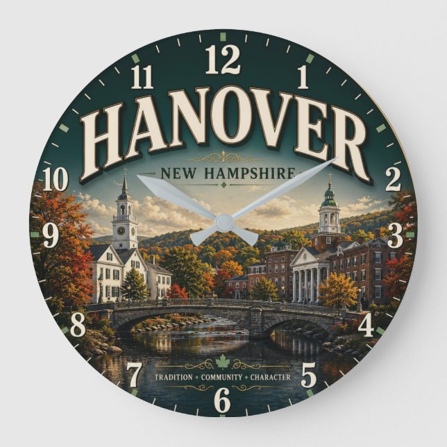Reloj Redondo Grande Hanover New Hampshire (Anverso)