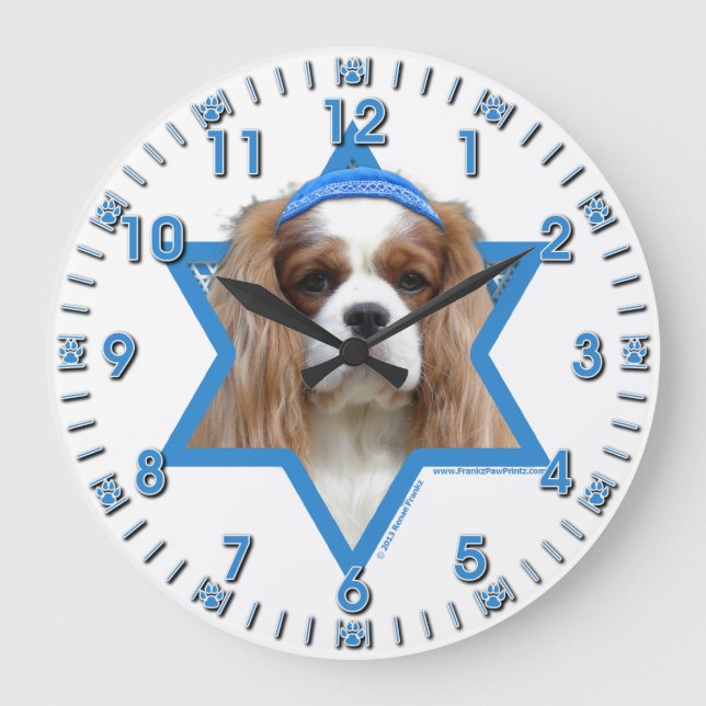 Reloj Redondo Grande Hanukkah Star of David - Cavalier (Anverso)
