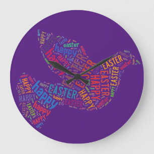 Reloj Redondo Grande Happy Easter Dove Greet