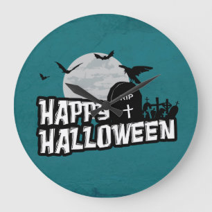 Reloj Redondo Grande Happy Halloween