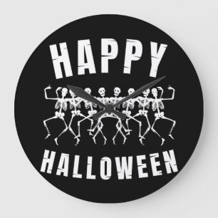 RELOJ REDONDO GRANDE HAPPY HALLOWEEN DANCING SKELETONS